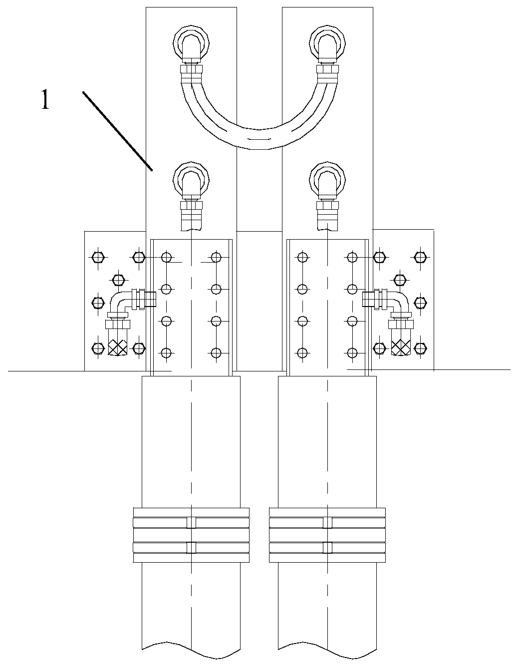 Folding overhaul platform for high-current line of arc furnace