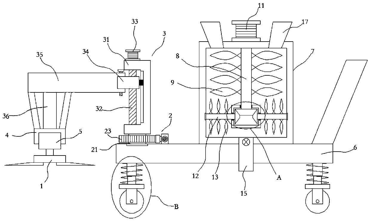 Pineapple leaf smashing device and pineapple leaf smashing machine