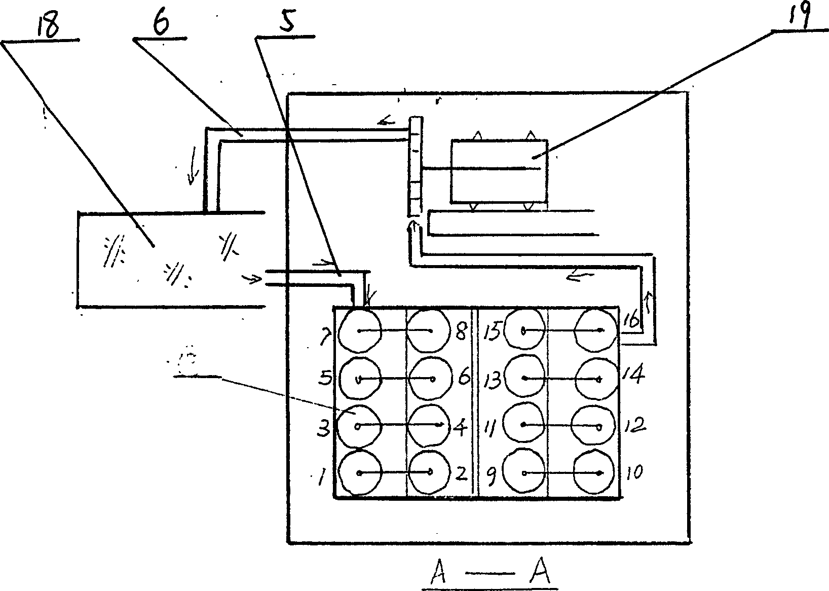 Method and set for pressure generation through water automatic circulation