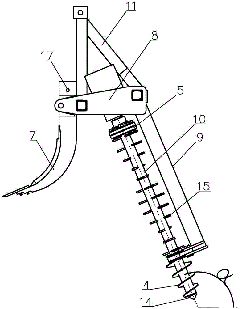 Deep-rooted crop soil preparation machine