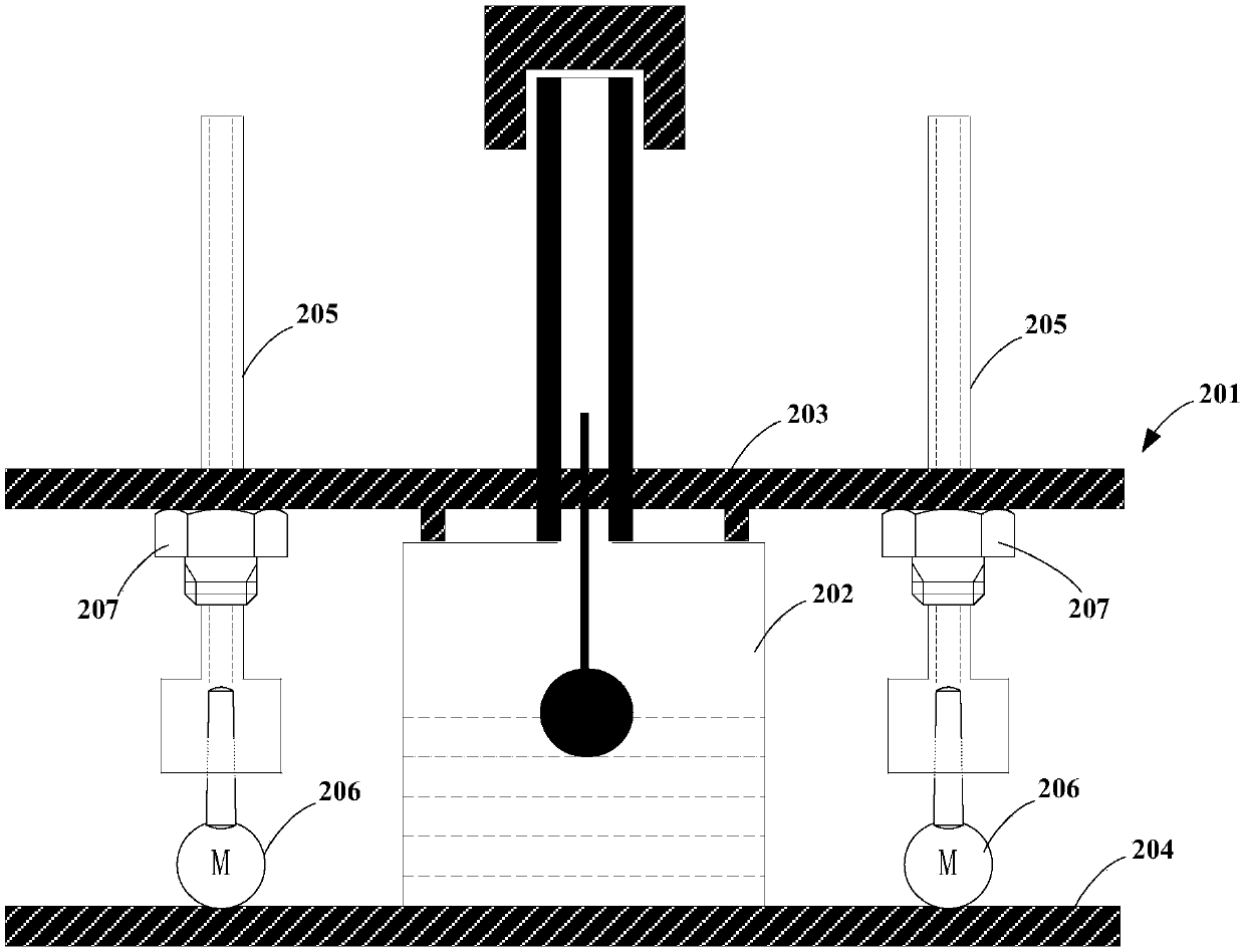 Measuring device and differential settlement real-time detection system