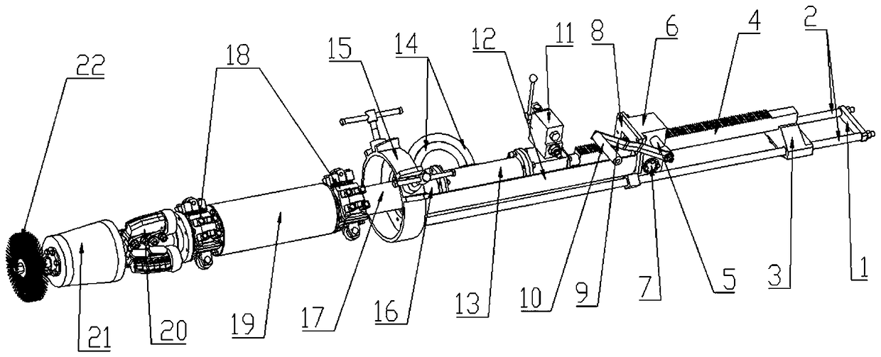 A pipe flash butt welding rotary mechanical internal slag removal system