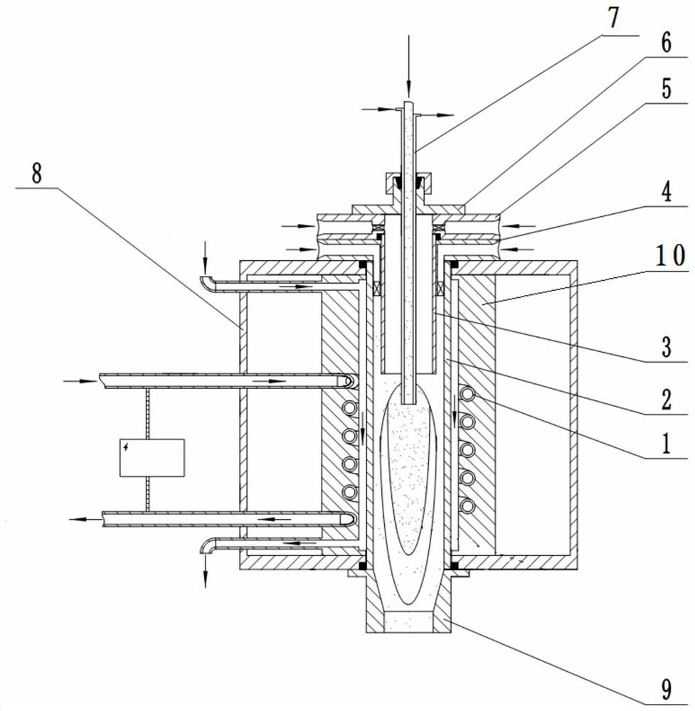 High frequency plasma heater for spheroidizing high temperature metal powder