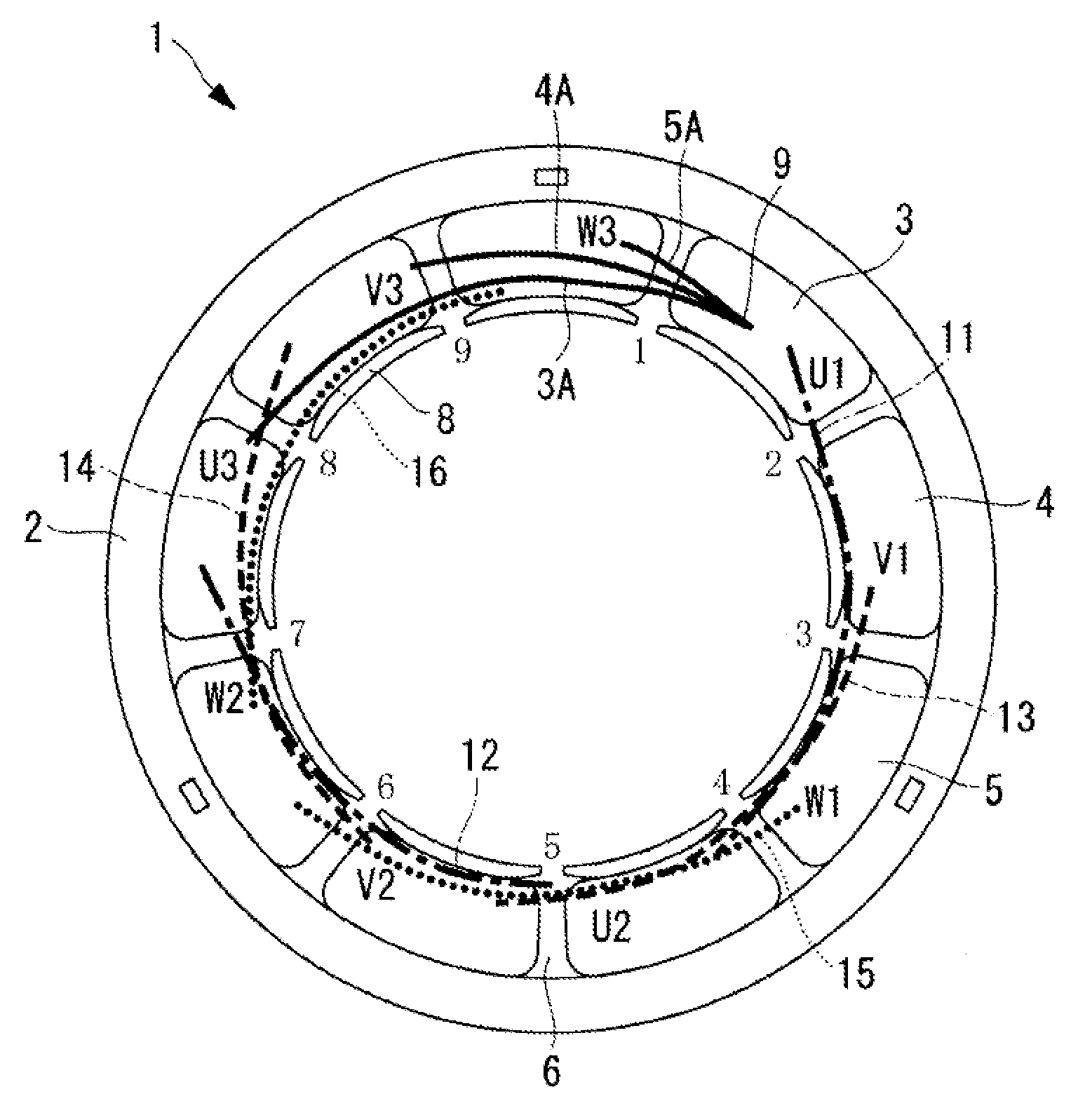 Three-phase alternating current motor