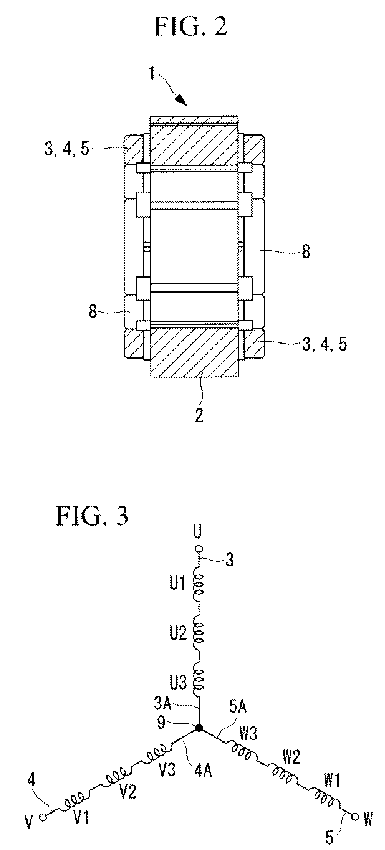 Three-phase alternating current motor