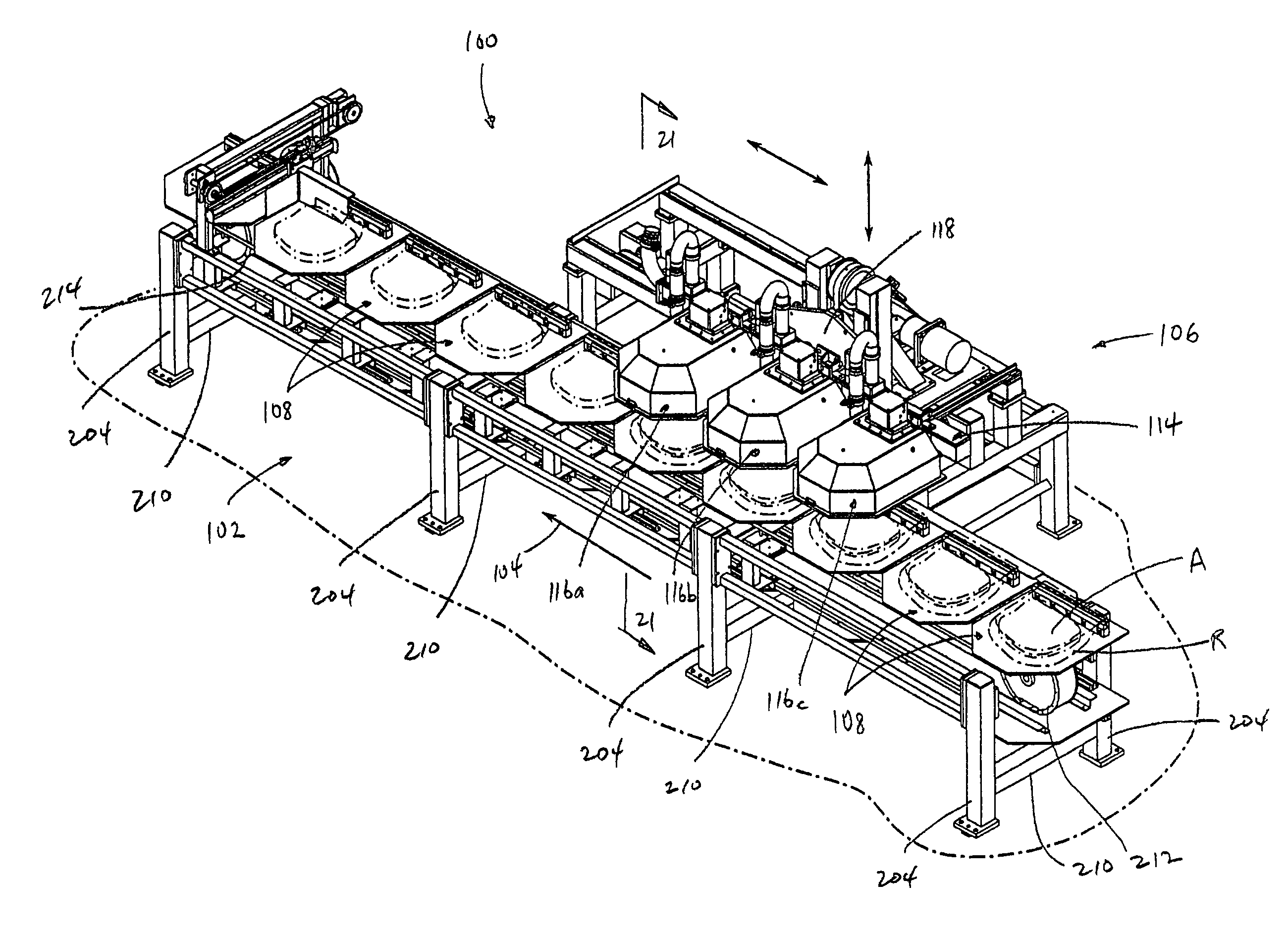 Linear motion vacuum packaging system