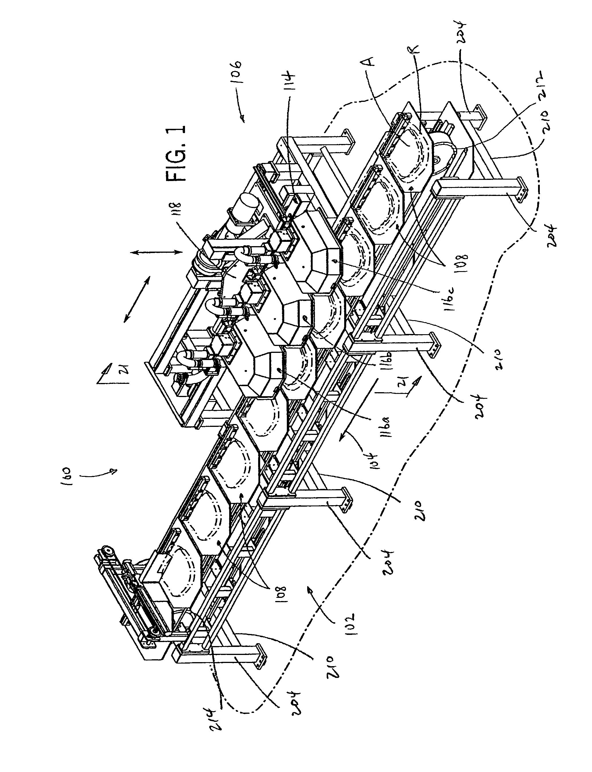 Linear motion vacuum packaging system