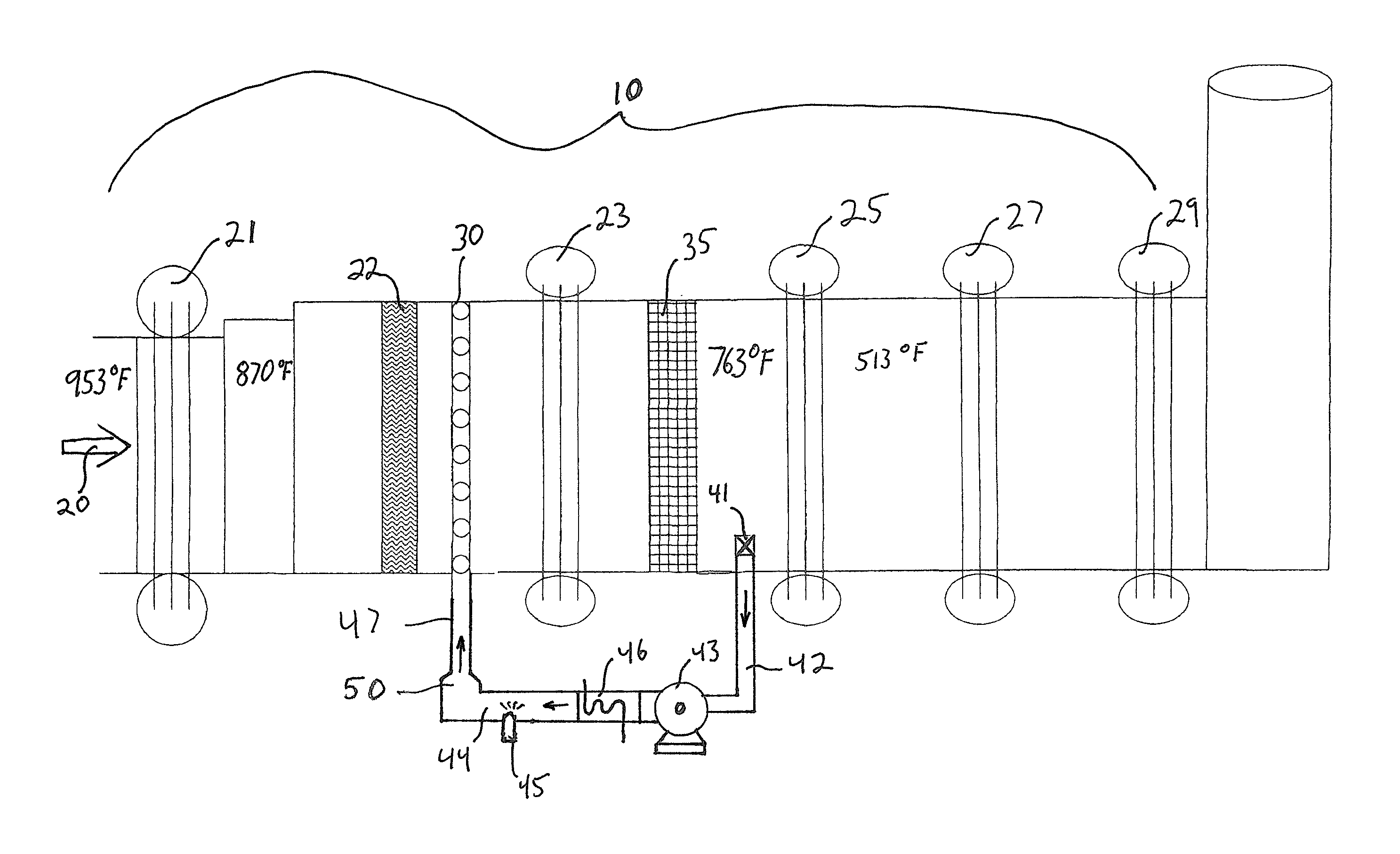 System and method for urea decomposition to ammonia in a side stream for selective catalytic reduction