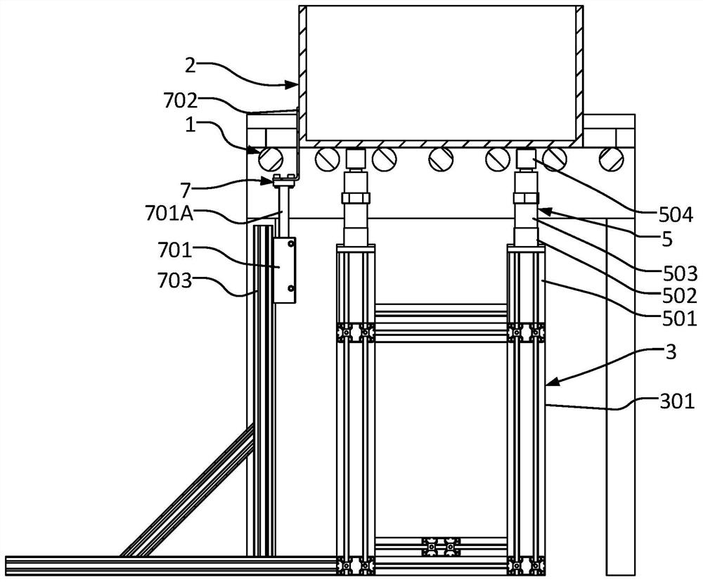 Vibration positioning device and turnover box conveying system