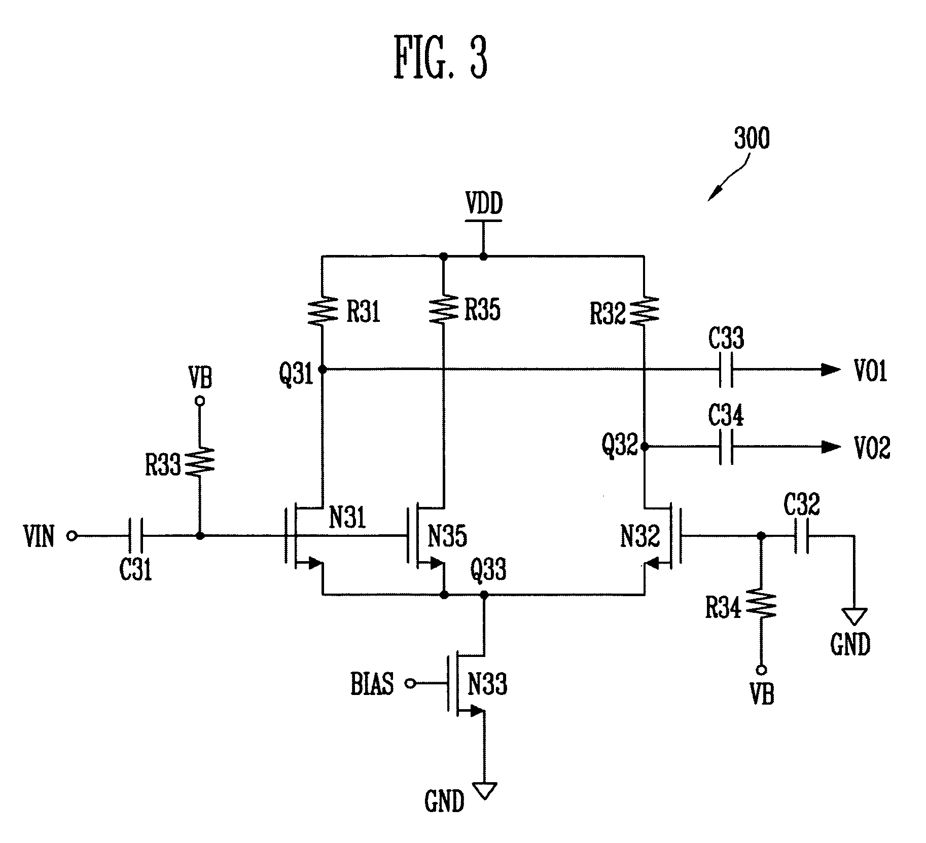 Wideband active balun circuit based on differential amplifier