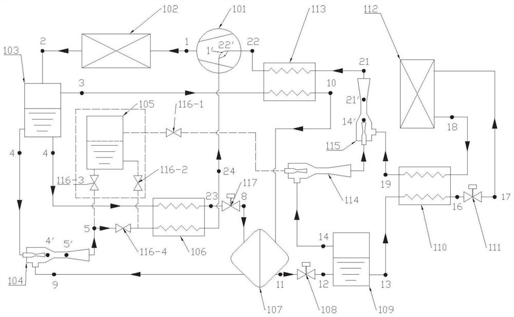 A Quasi-two-stage Compression Circulation System with Ejector Boost