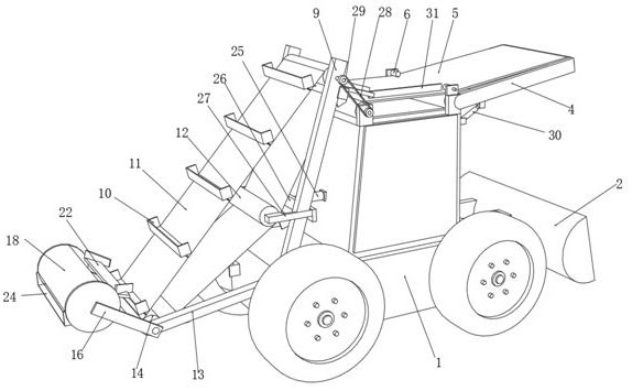 Loader with rotary feeding hopper