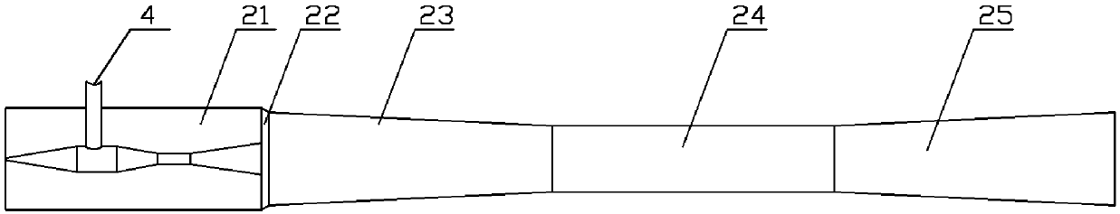 An exhaust device for the exhaust simulation test of a supersonic engine tail nozzle