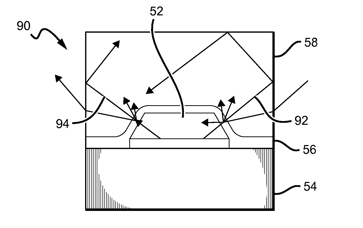 Compact LED package with reflectivity layer