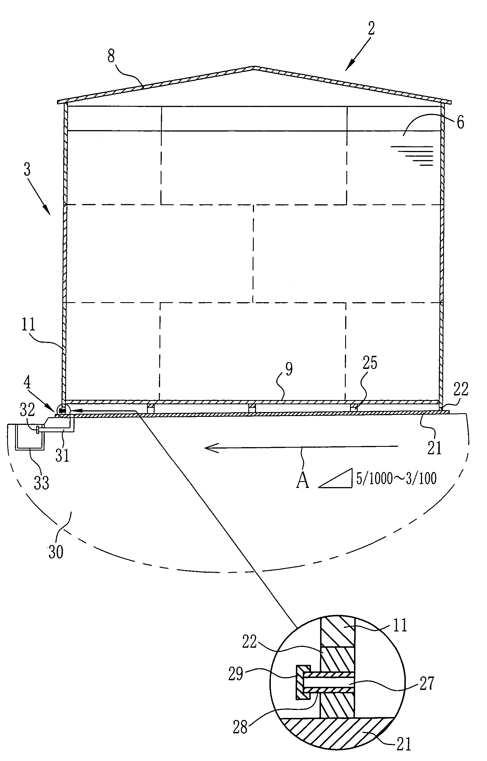 Reservoir tank for storing a liquid