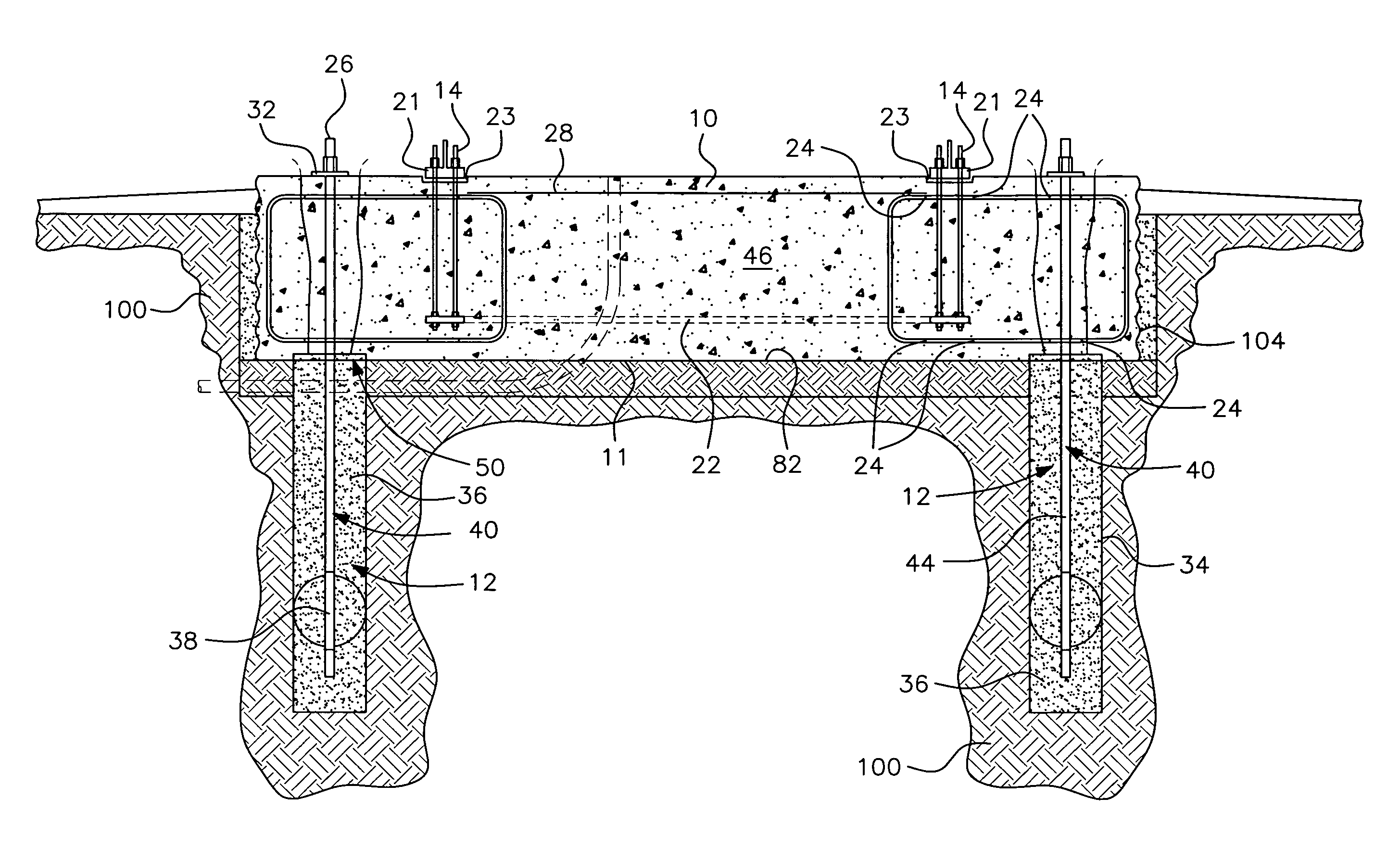 Post-tension pile anchor foundation and method therefor