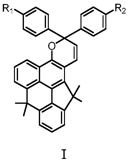 Double-condensed-ring naphthopyran photochromic compound and preparation method thereof