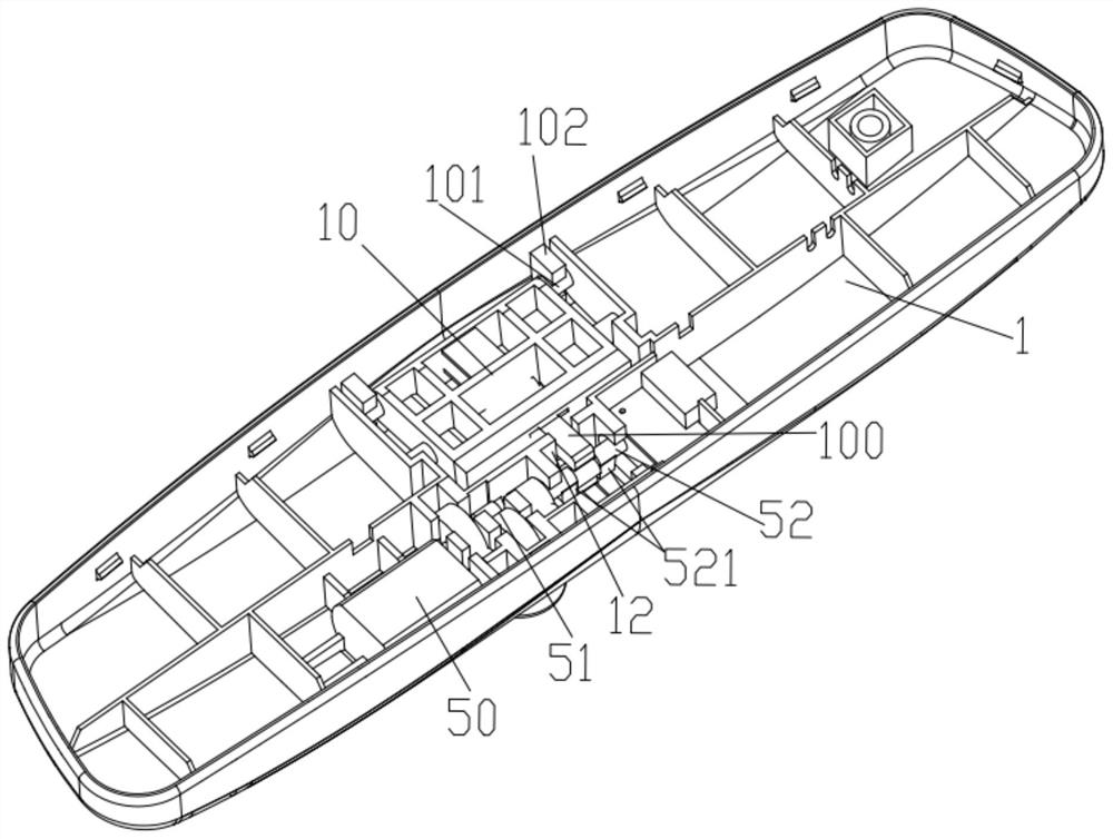 Transmission and execution structure of full-automatic anti-dazzle inside rear-view mirror based on wedge-shaped lens