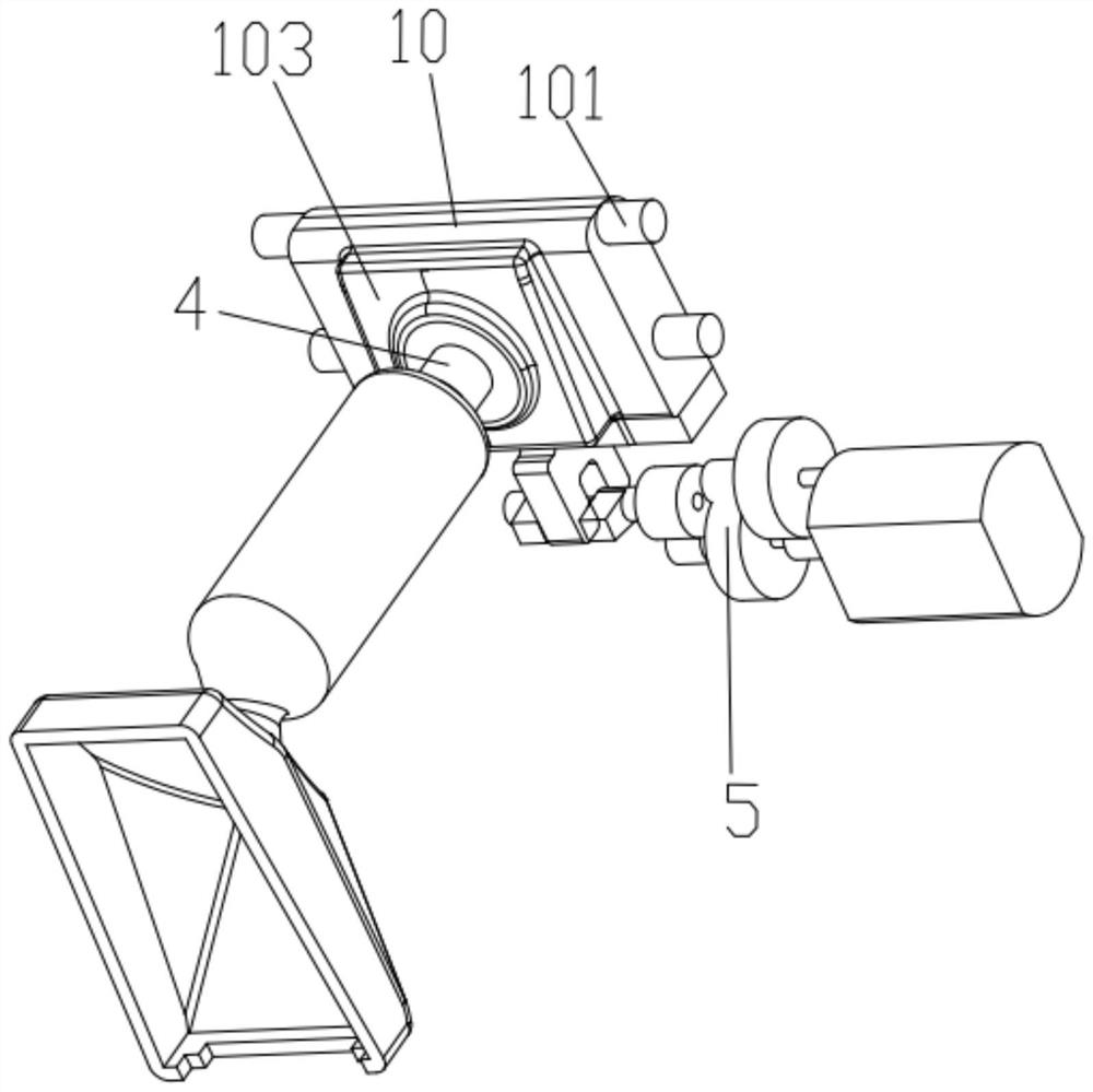 Transmission and execution structure of full-automatic anti-dazzle inside rear-view mirror based on wedge-shaped lens