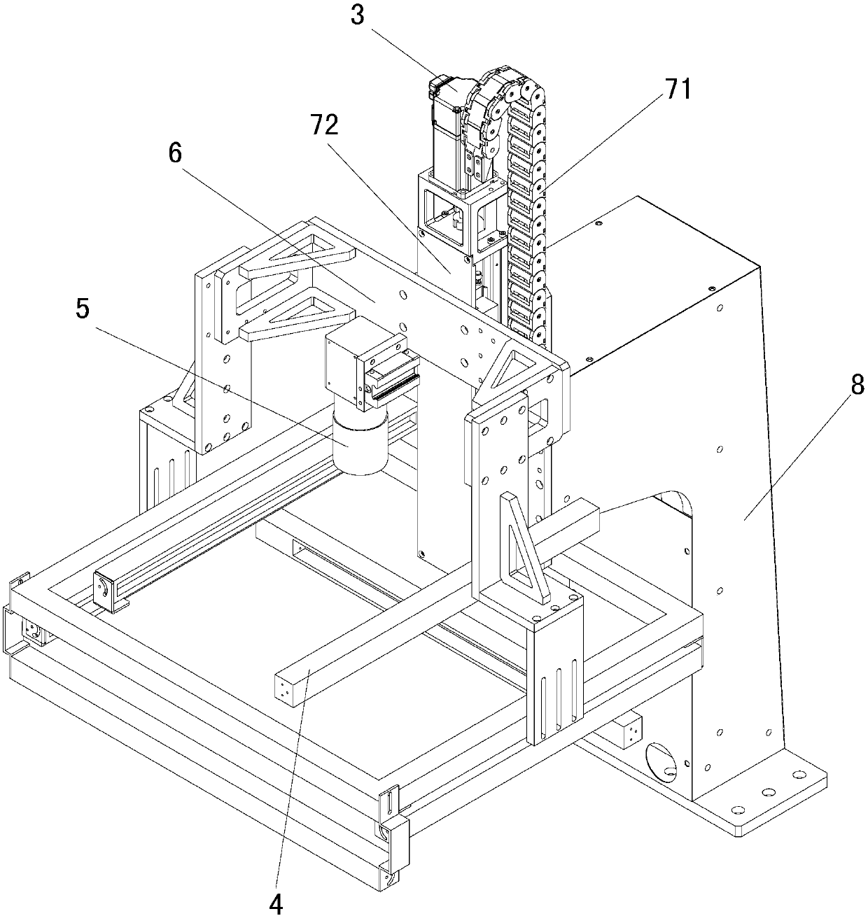 Detection device for internal structure of notebook computer