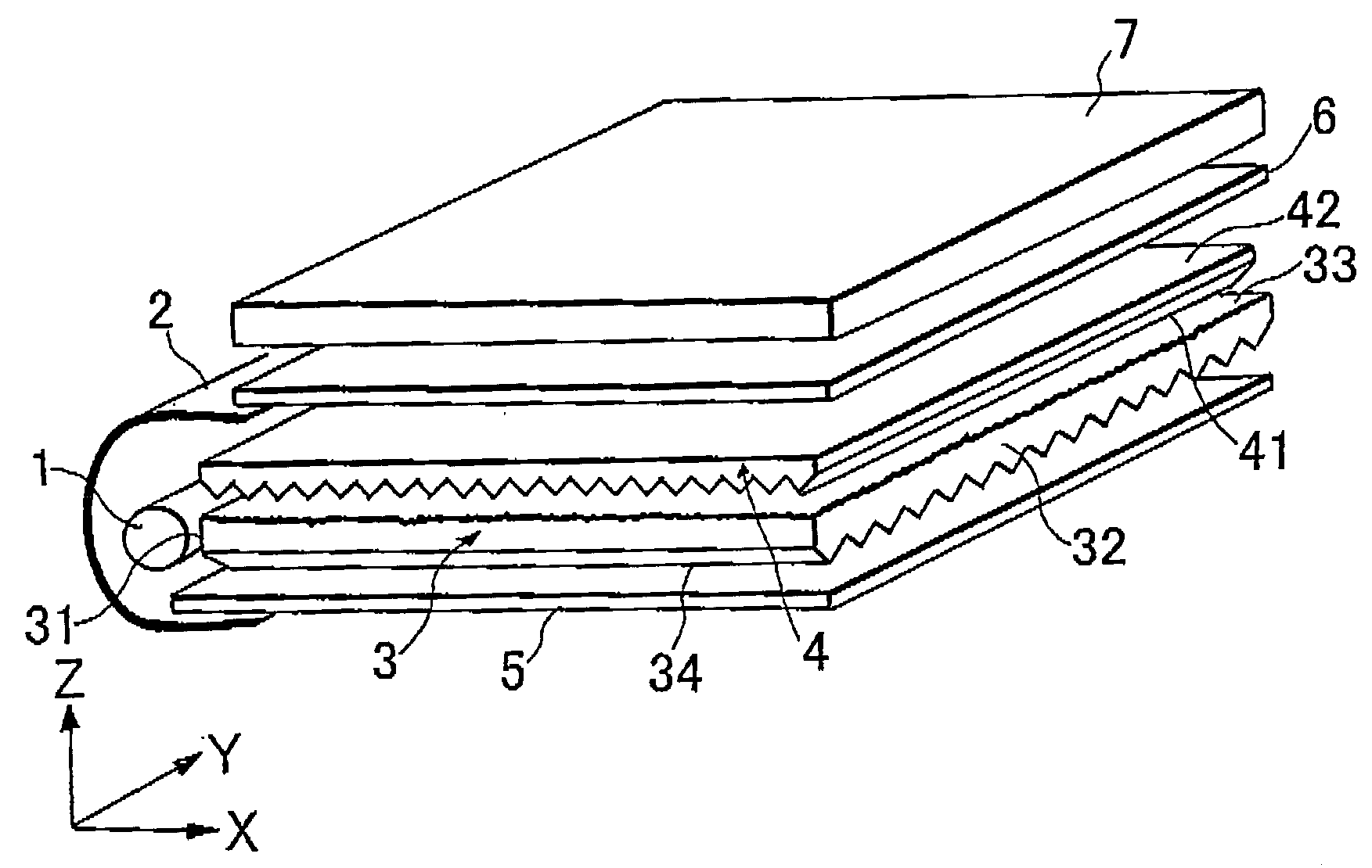 Flat light source device