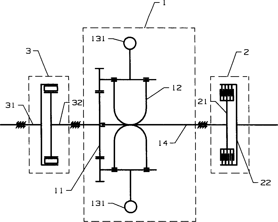 Automatic stepless speed changing transmission device with big torque ratio