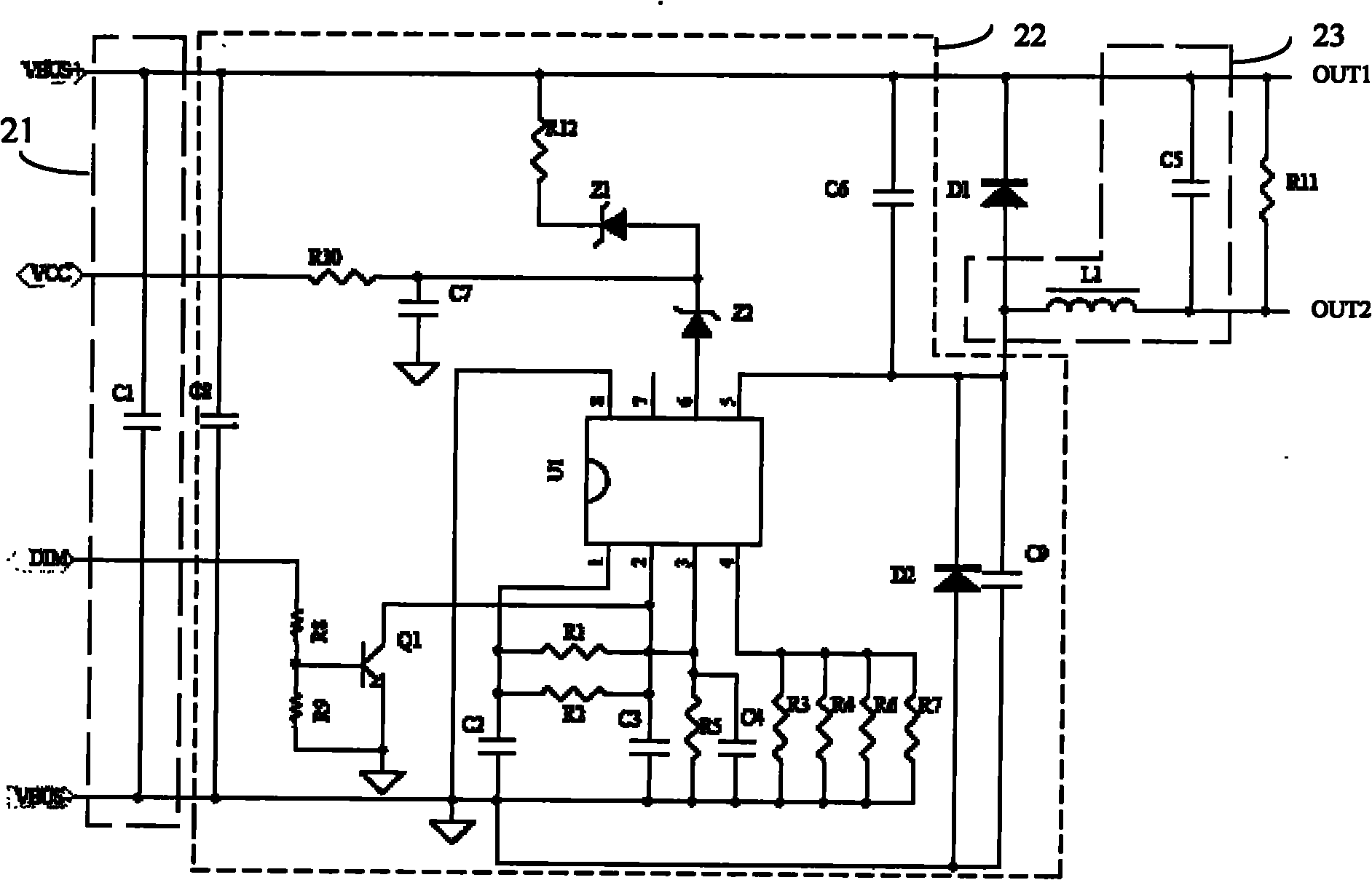 Constant current source, power circuit and illuminating system