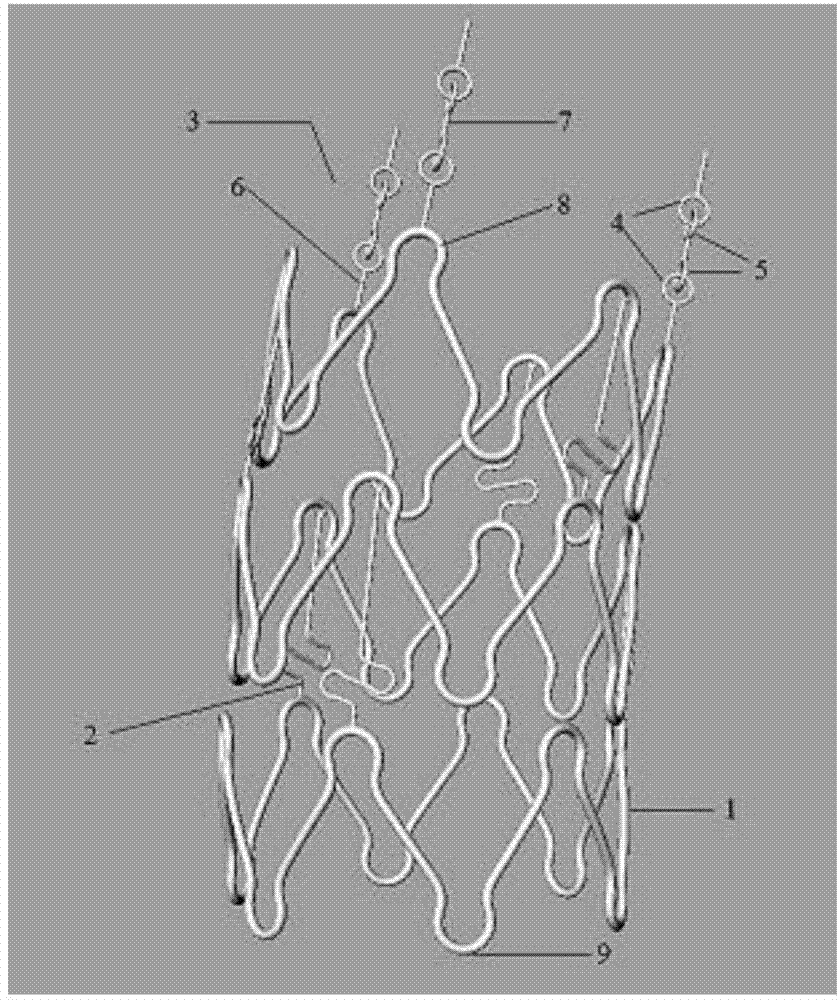 Chain type coronary stent suitable for coronary artery tortuosity angulation lesion