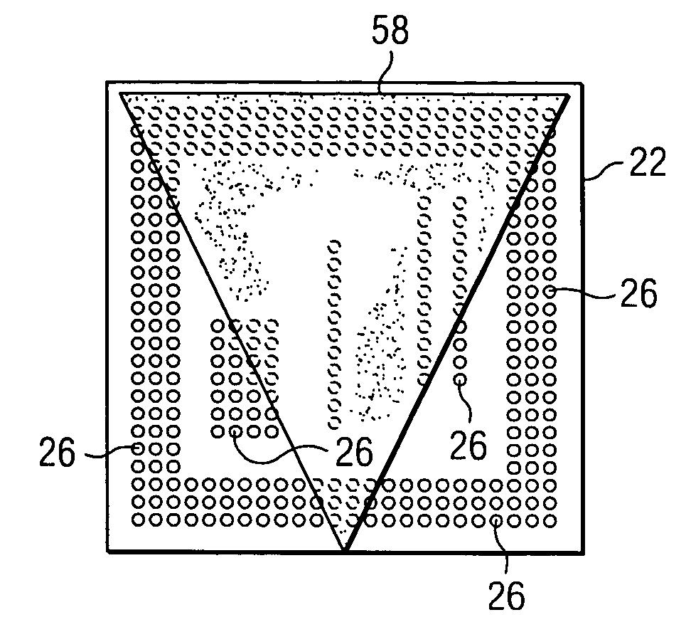 Patterned plasma treatment to improve distribution of underfill material