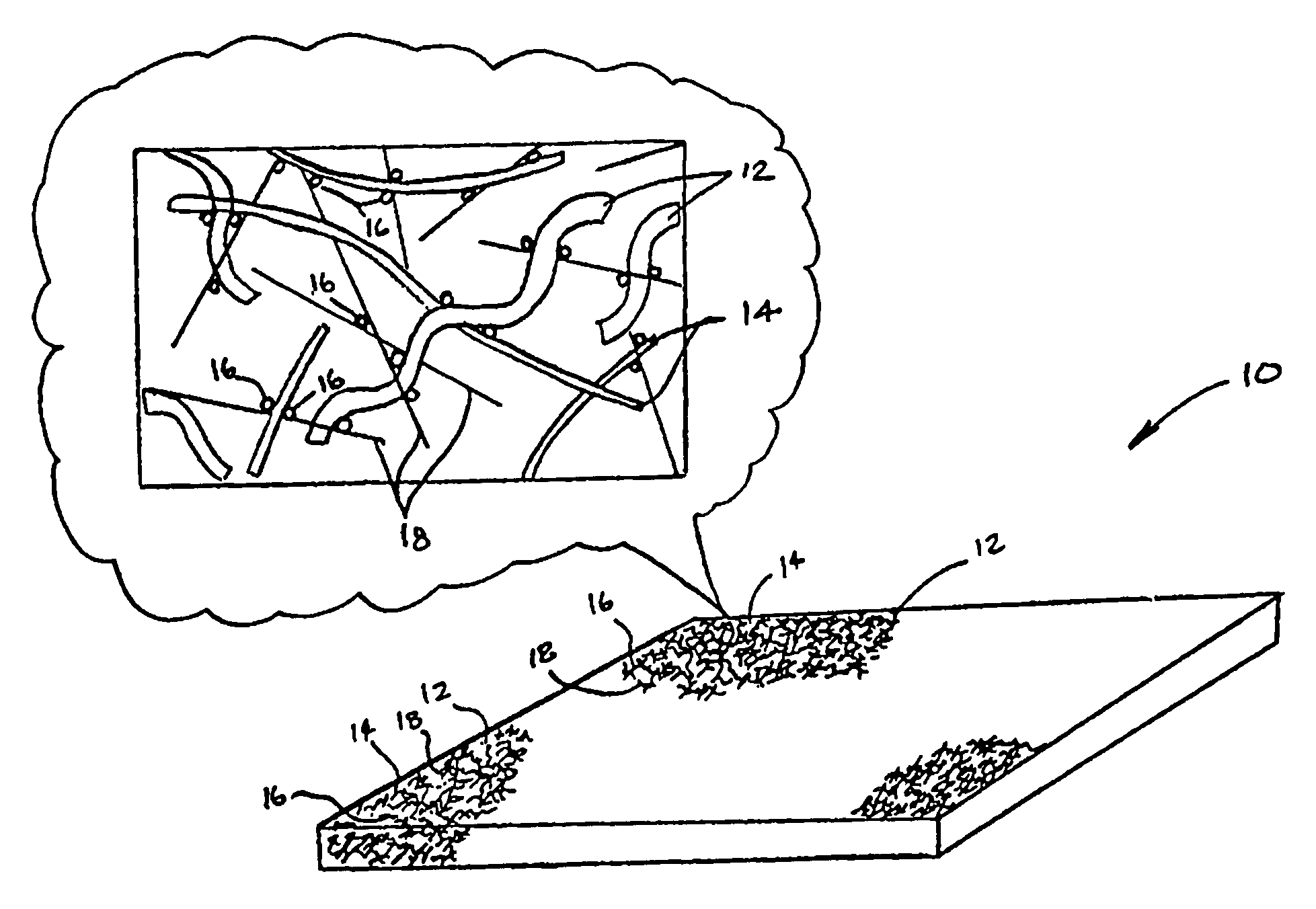 Sound absorbing material and process for making