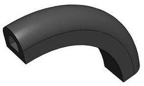 Circular-arc-shaped rubber fender as well as method and equipment for making same