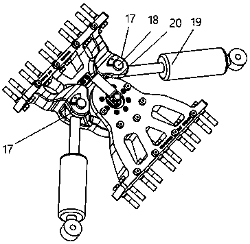 Car body articulation device and rotation angle control method for self-guiding virtual track train