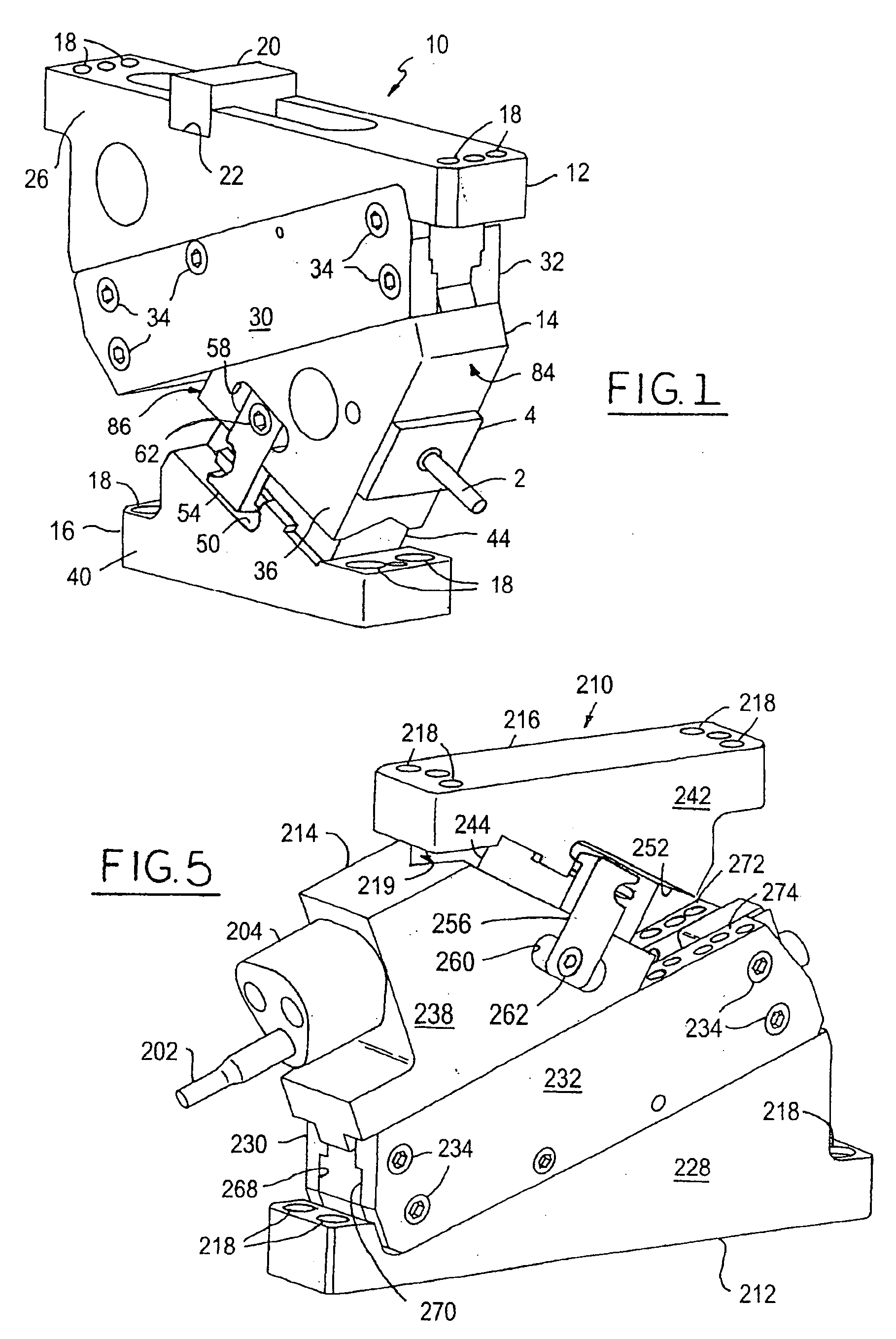 Narrow aerial and die-mount cams