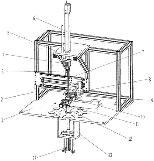 An automatic positioning device for riveting the intermediate joint of a rubber hose