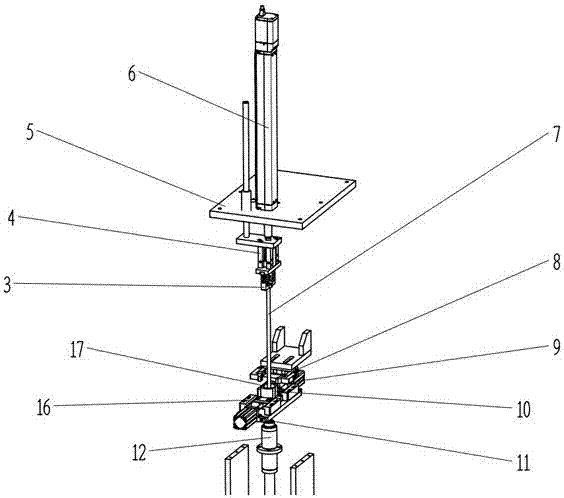 An automatic positioning device for riveting the intermediate joint of a rubber hose