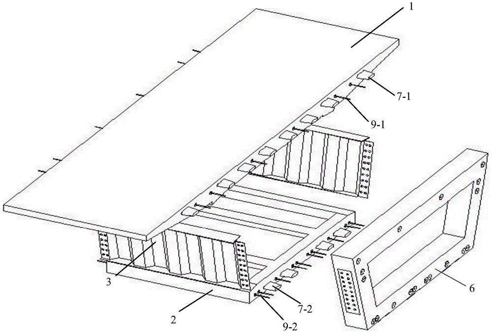 Concrete box beam first-aid repair method with prefabricated part on-site assembling combination beam