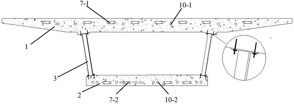 Concrete box beam first-aid repair method with prefabricated part on-site assembling combination beam