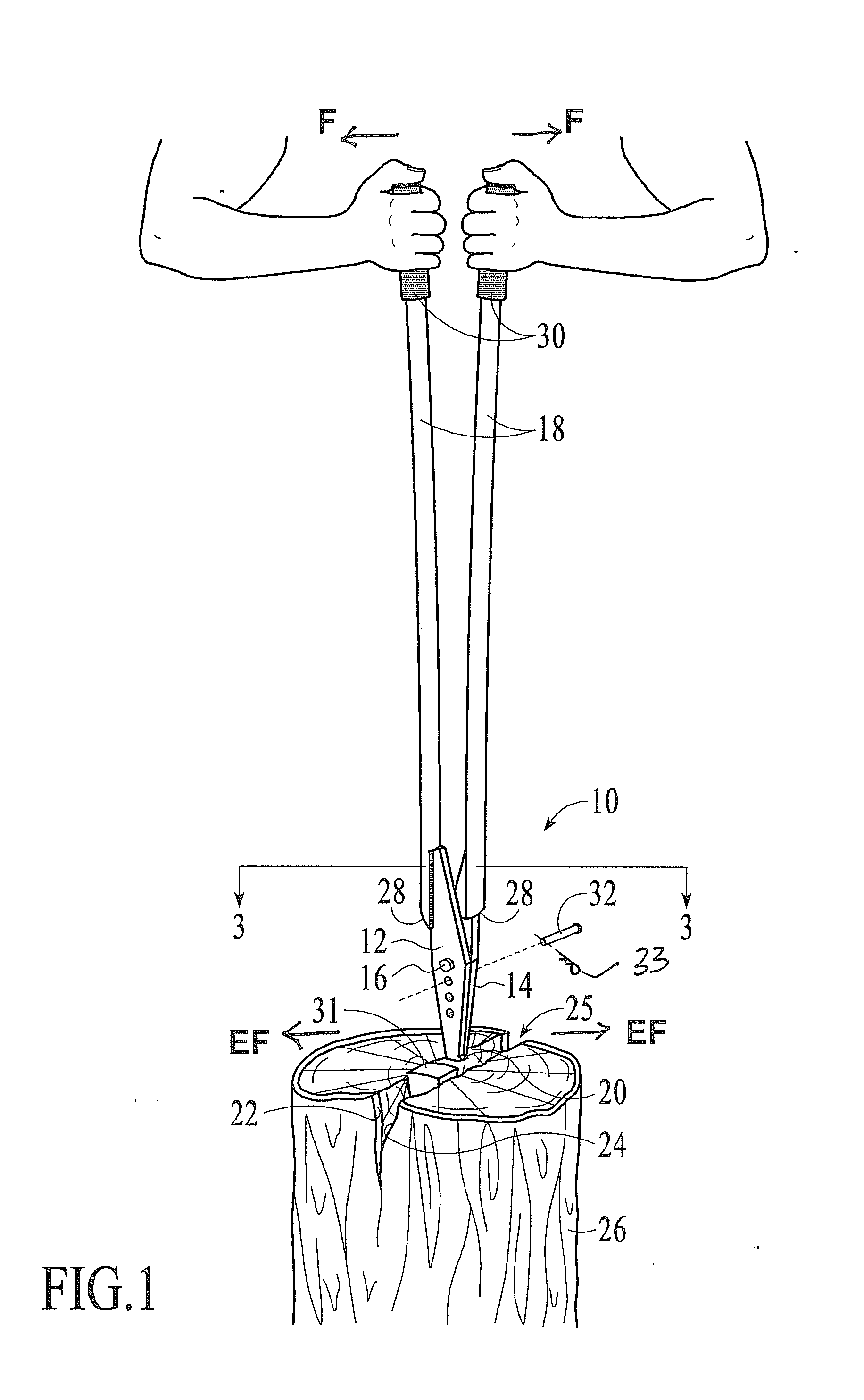 Manually Operable Log Splitter