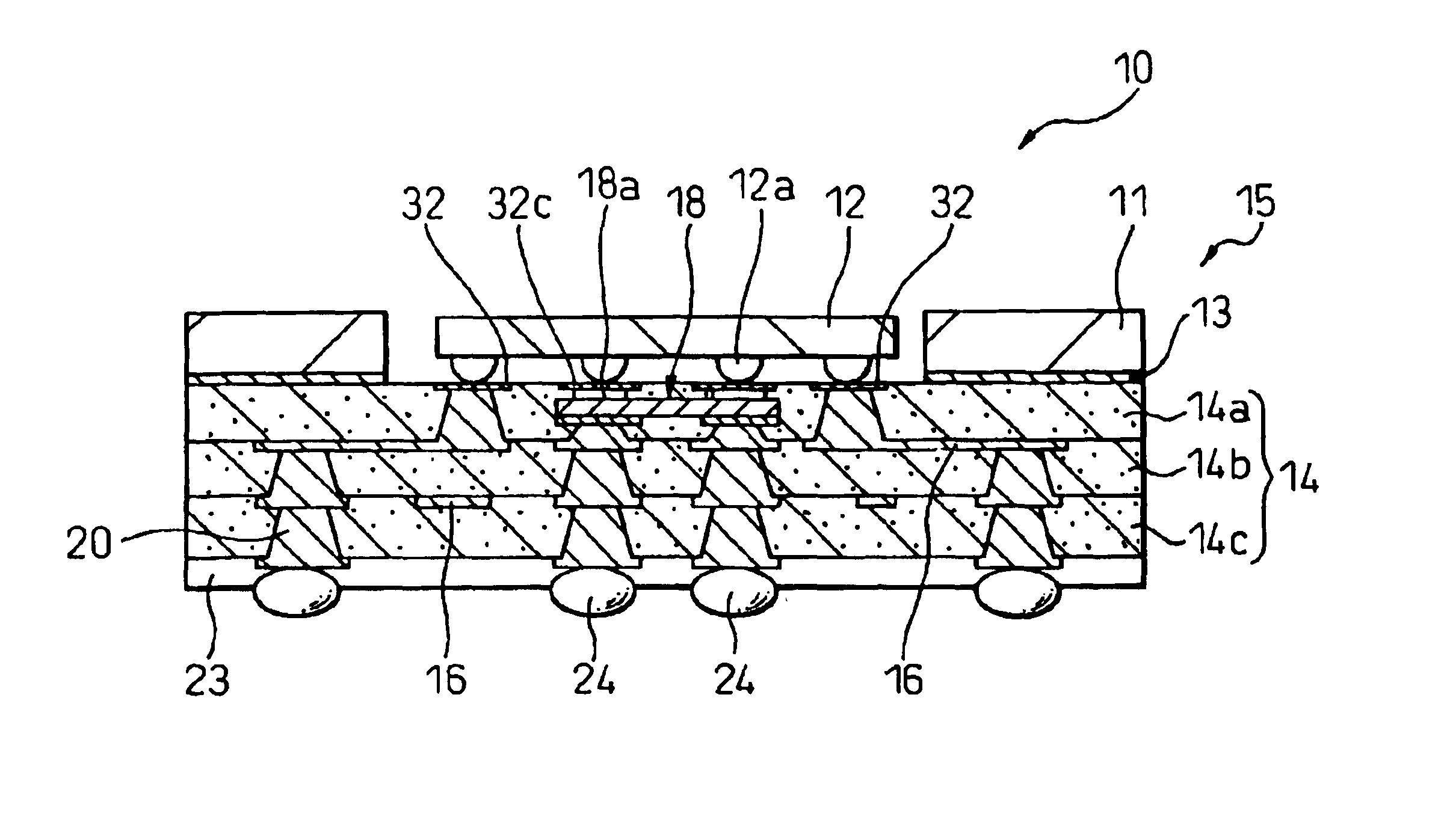 Semiconductor device package and method of production and semiconductor device of same