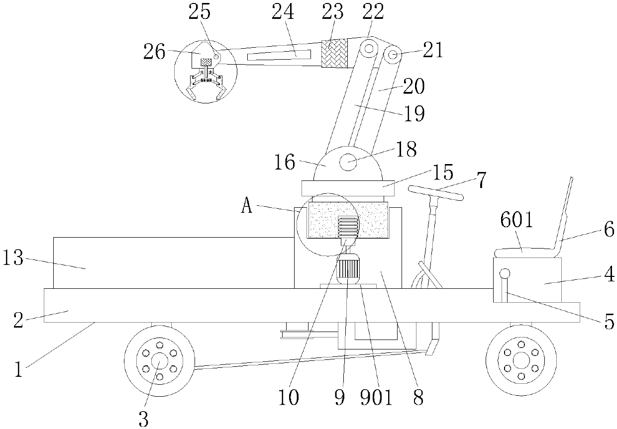 Forest tree carrying device for forestry