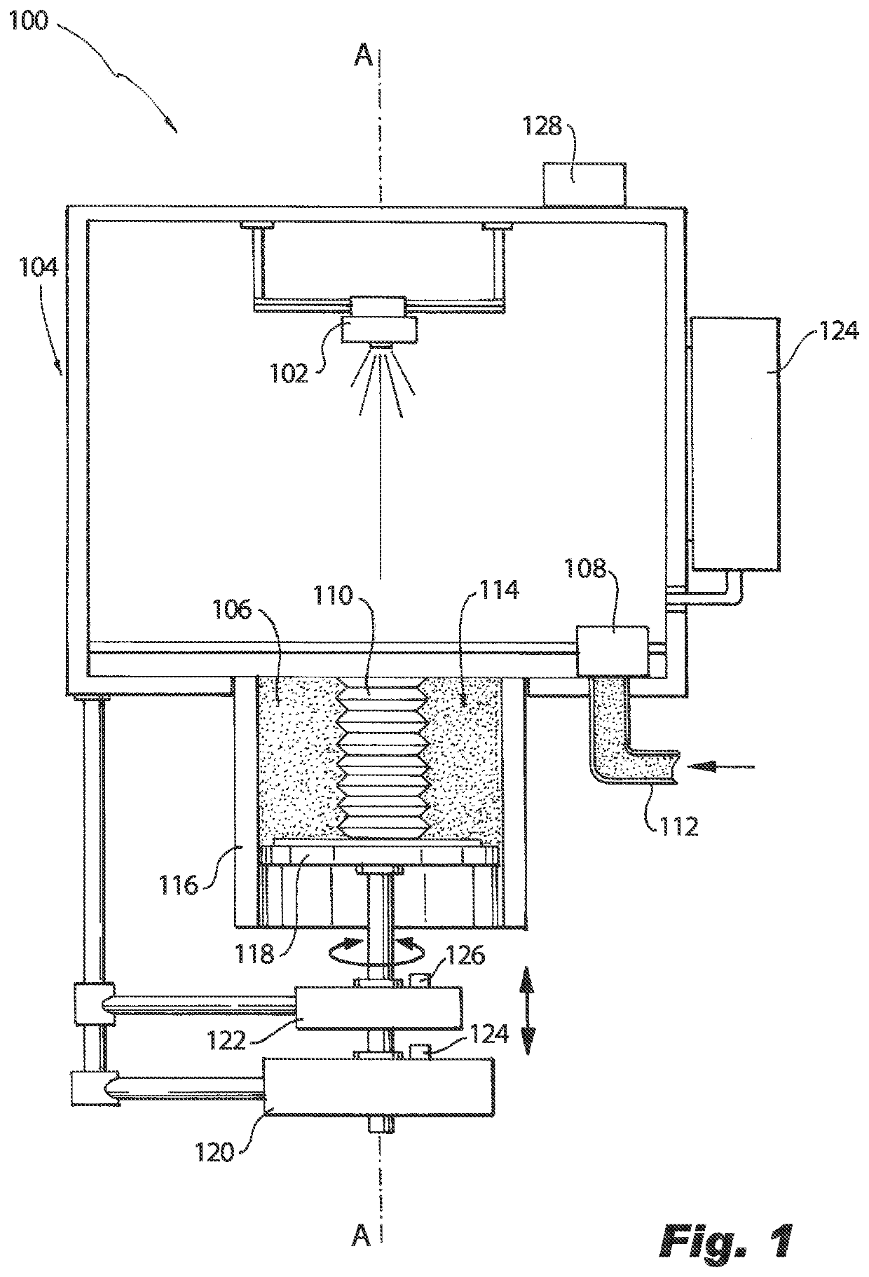 Rotating relative recoater and part orientation