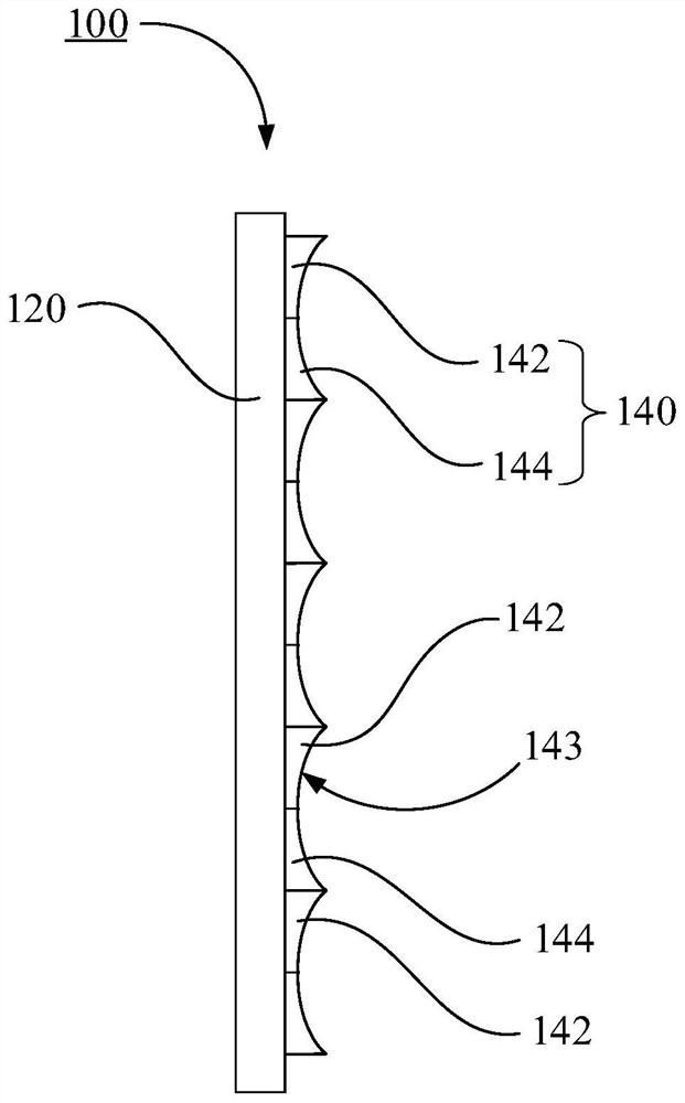 Projection curtain with optical structure