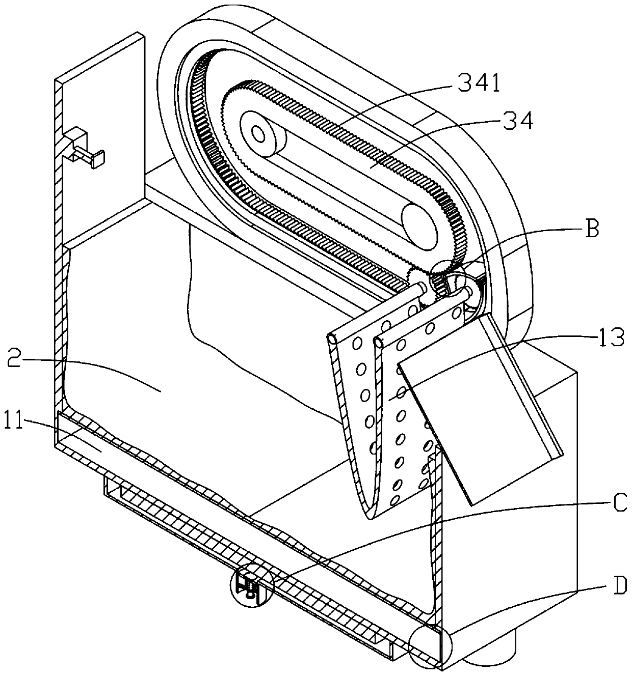 Nut processing and blackening processing device convenient to convey