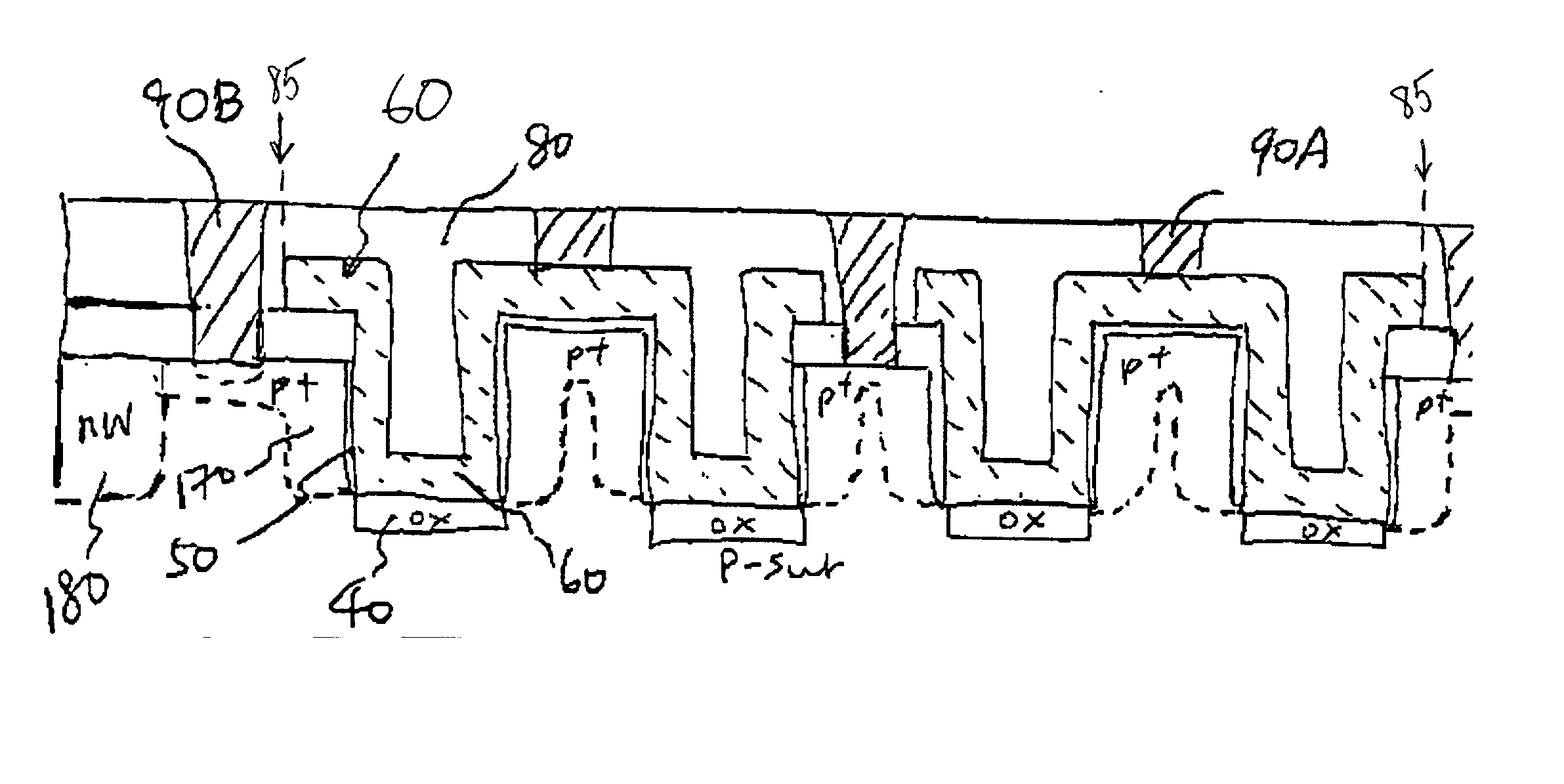 Method for increasing a very-large-scale-integrated (VLSI) capacitor size on bulk silicon and silicon-on-insulator (SOI) wafers