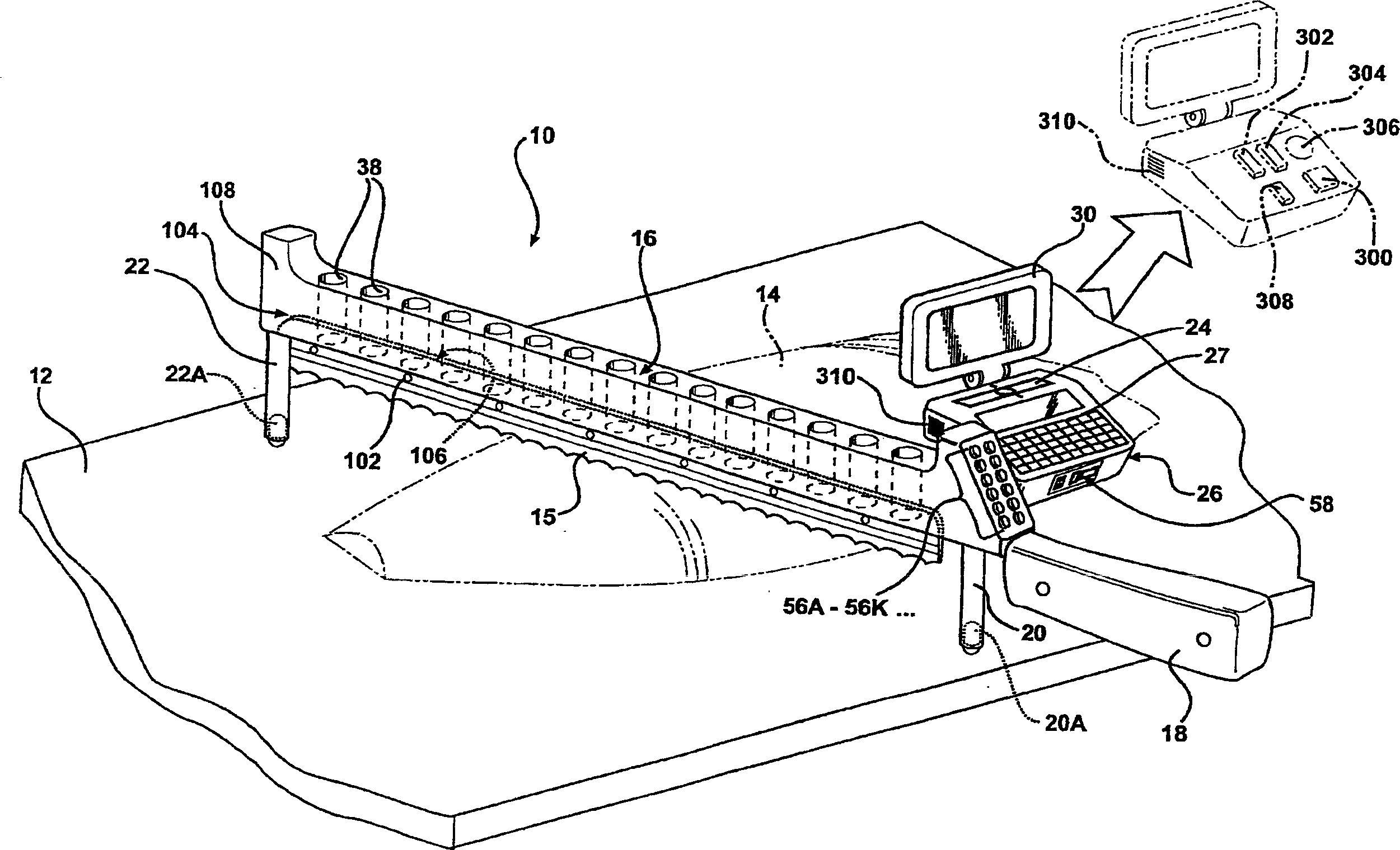 Apparatus and method for displaying numeric values corresponding to the volume of segments of an irregularly shaped item