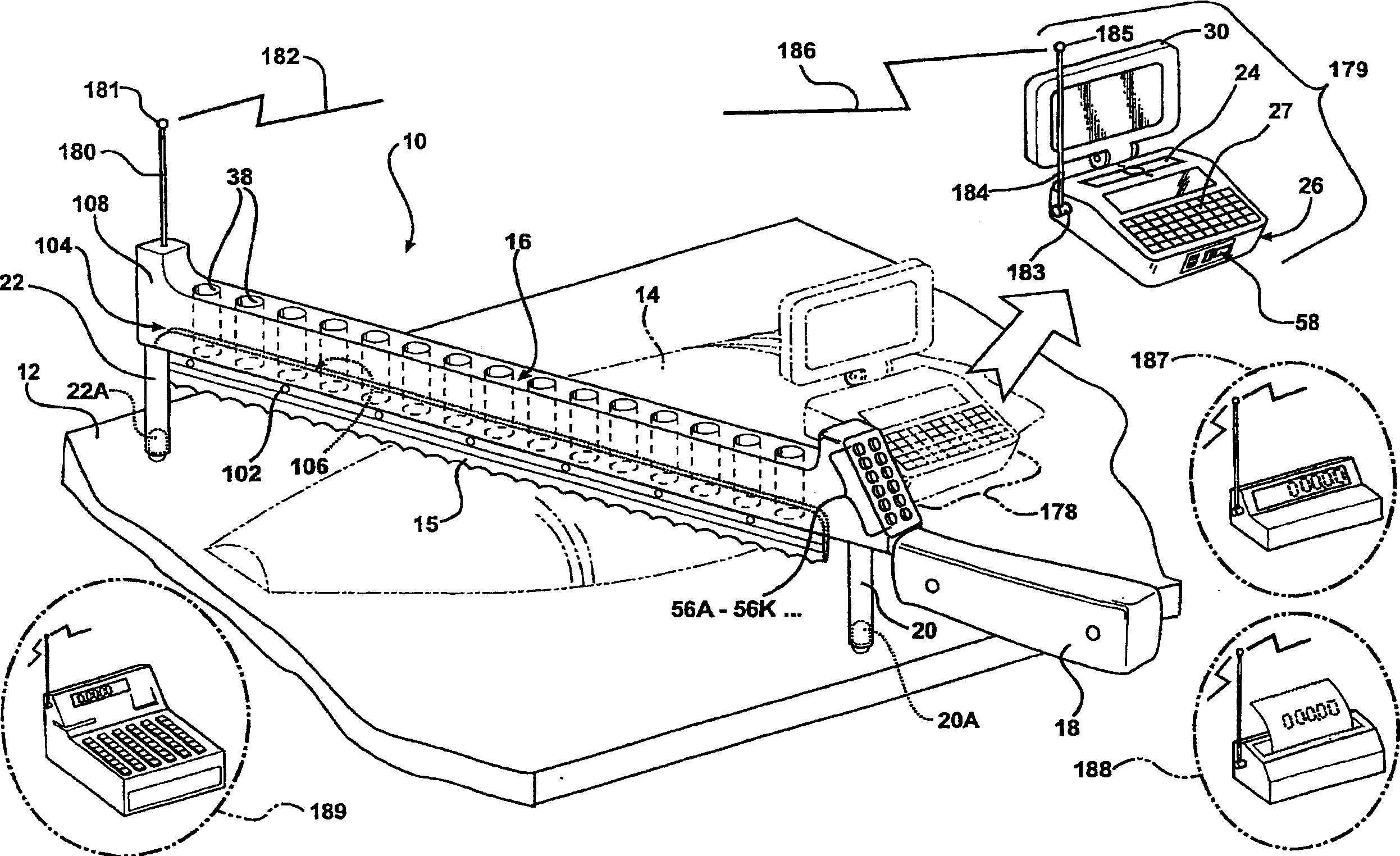 Apparatus and method for displaying numeric values corresponding to the volume of segments of an irregularly shaped item