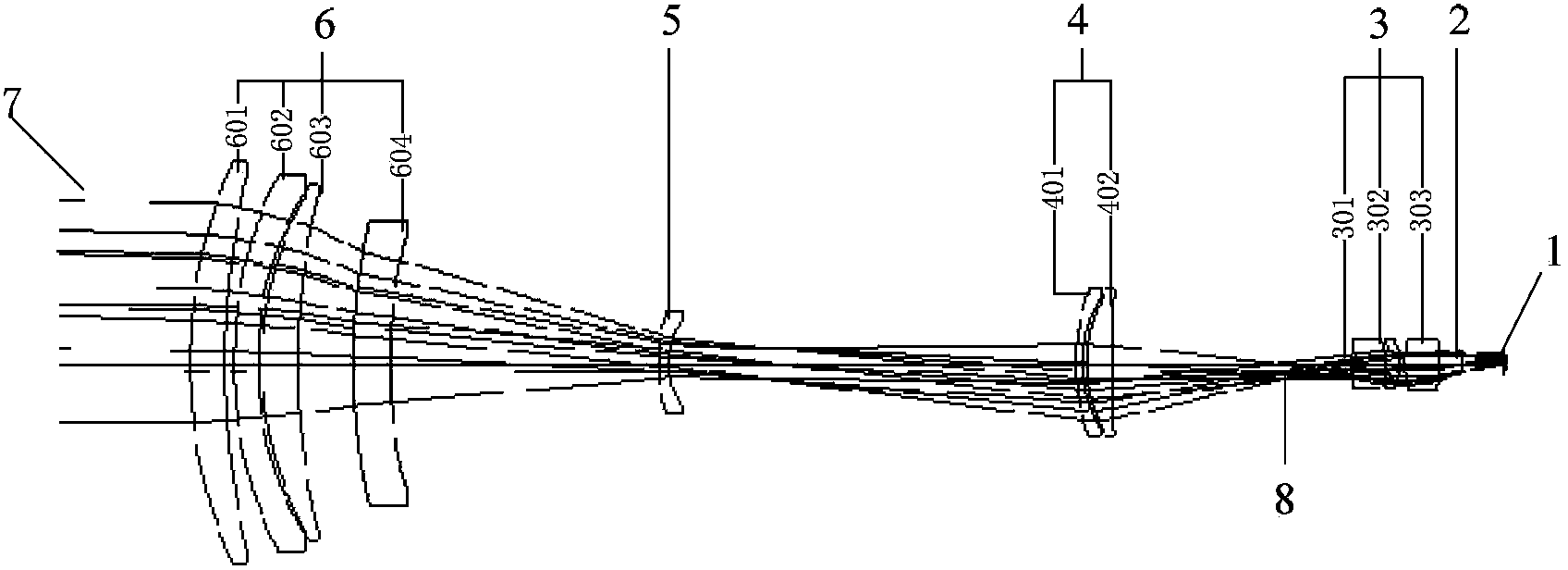 Common optical path dual-band confocal plane zoom optical system