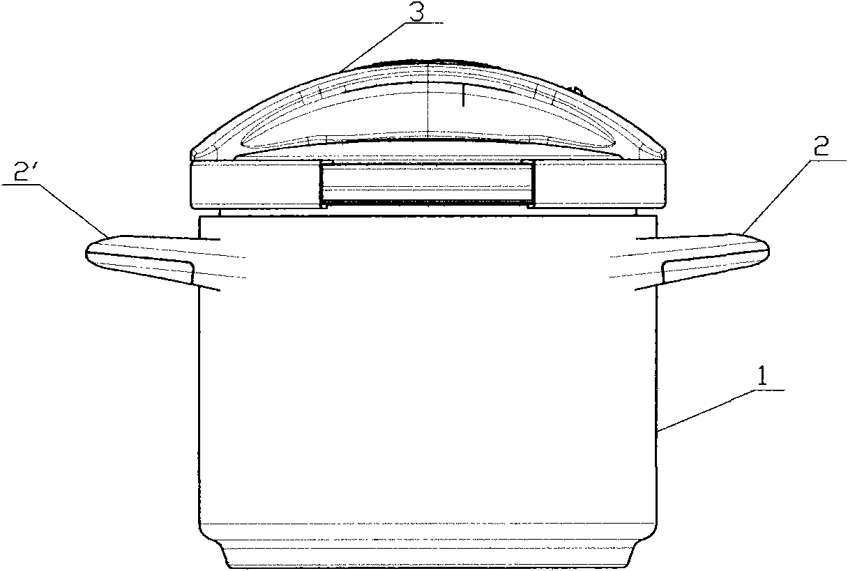 Button opening-closing type sandwich interlayer pressure pan