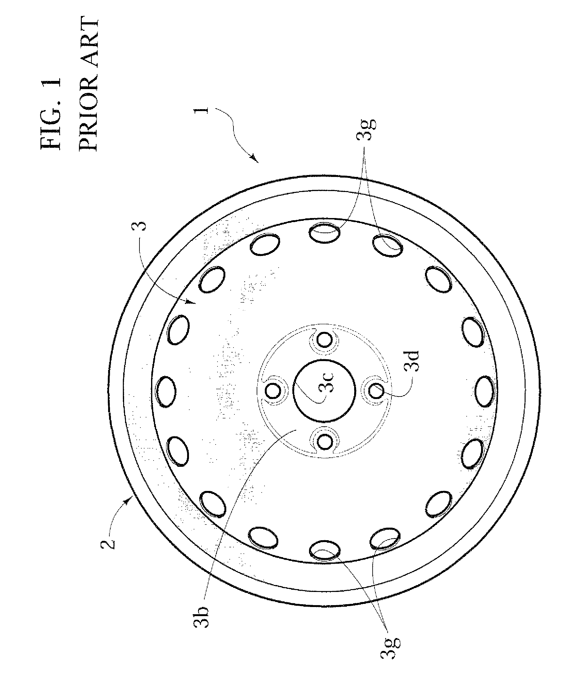 Motor-vehicle wheel structure having a main disk and an auxiliary disk