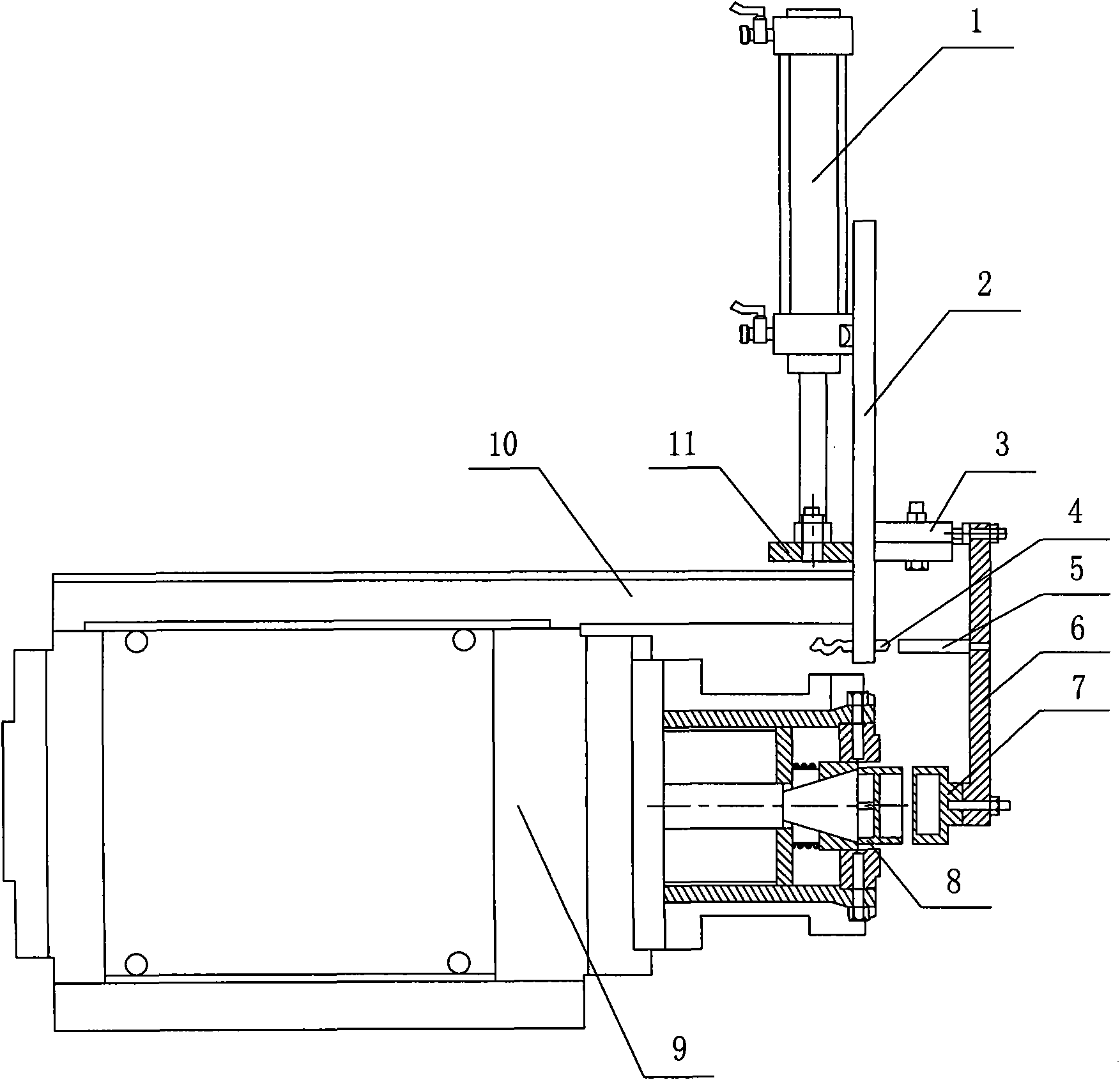 Feeding device of pre-warning bearing lathe